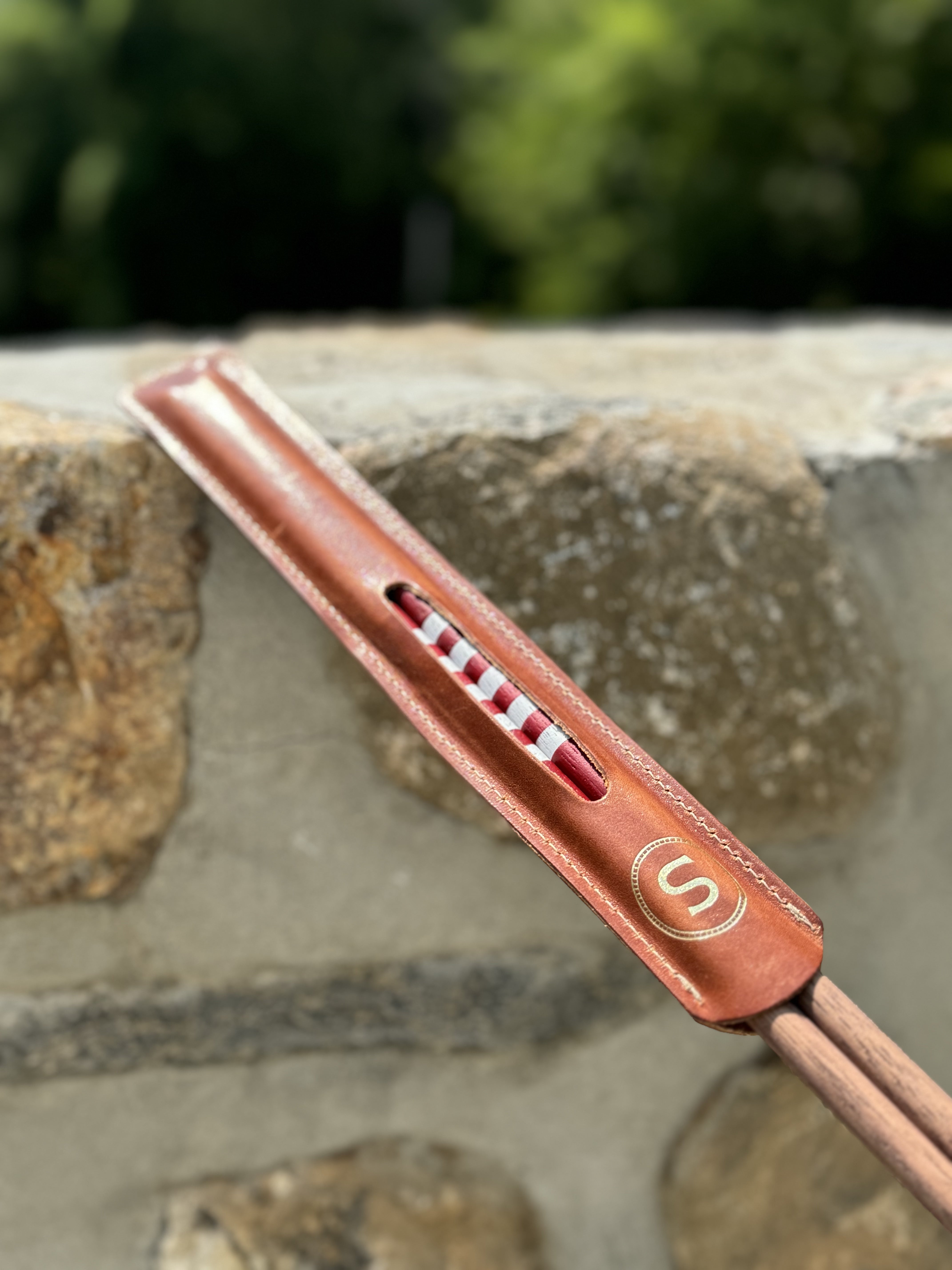 Chestnut Brown Alignment Stick Leather Cover